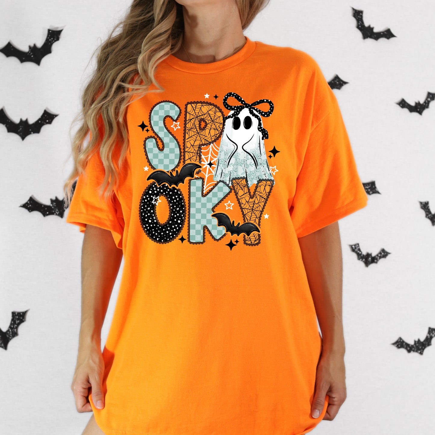 Spooky Ghost Halloween T-Shirt | Cute Coquette Ghost Graphic Tee | Retro Spooky Season Shirt π»π¦π