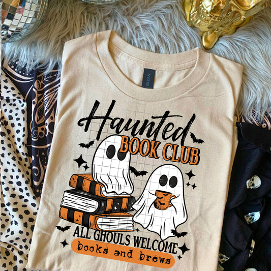 Haunted Book Club T-Shirt – All Ghouls Welcome Books & Brews Tee