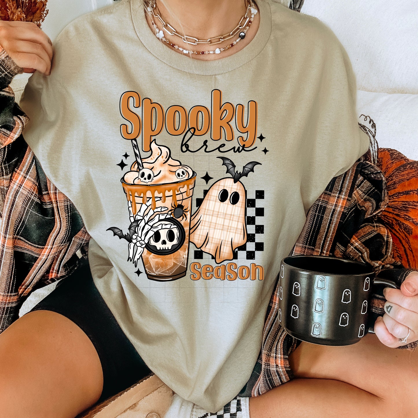 “Spooky Brew Season” Graphic Tee 👻☕🦇