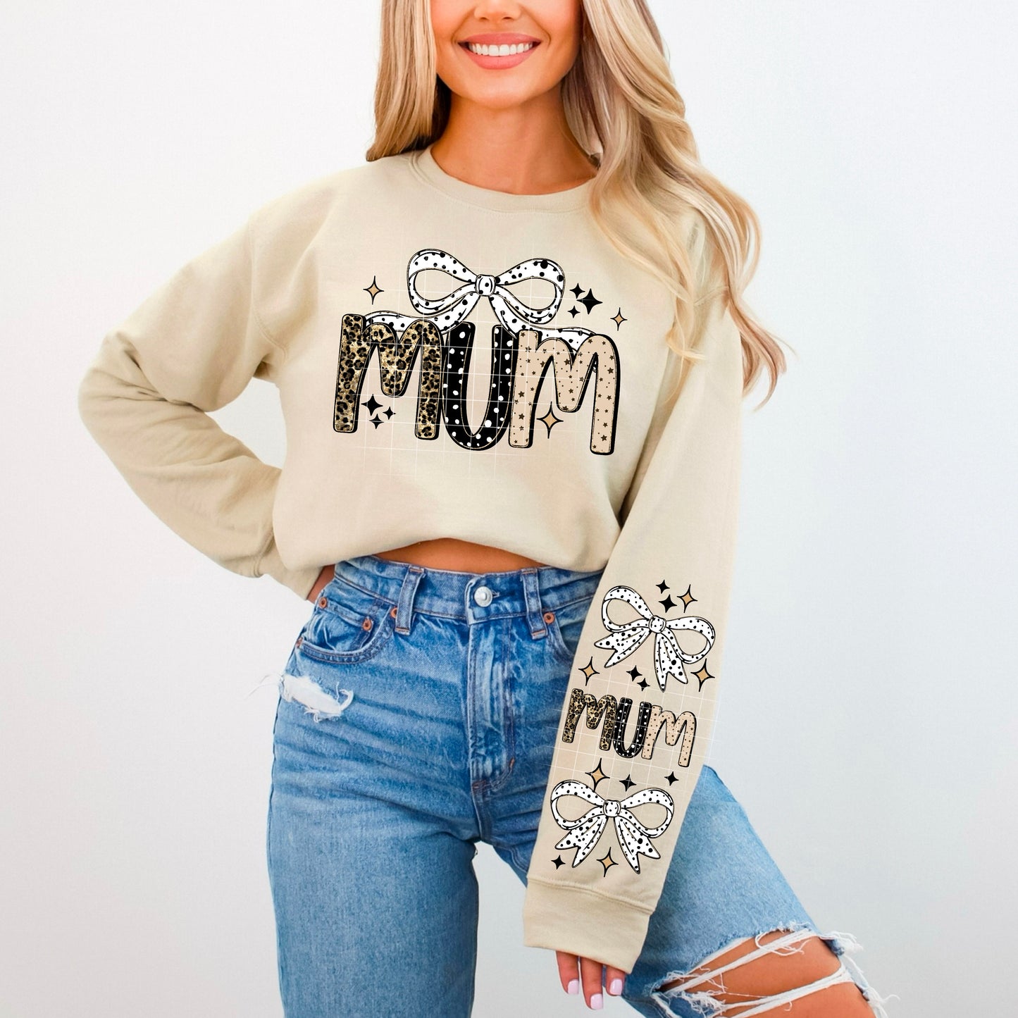 β¨ MUM Bow Sleeve Cropped Crewneck π€πβ¨