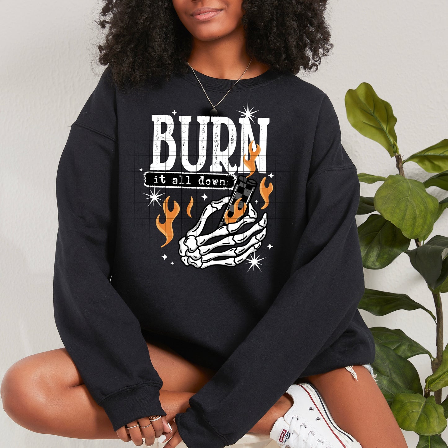 π₯π€ Burn It All Down Skeleton Sweatshirt β¨π