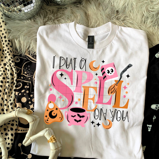 I Put a Spell on You Halloween Graphic Tee β Cute Witchy Spooky Shirt
