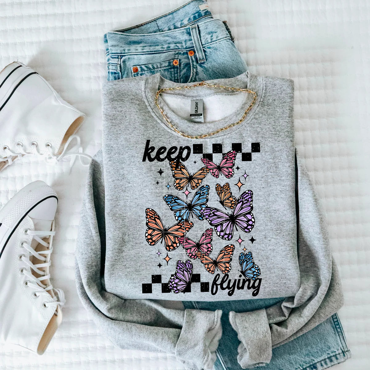 Keep Flying Cute Womens Graphic Crewneck