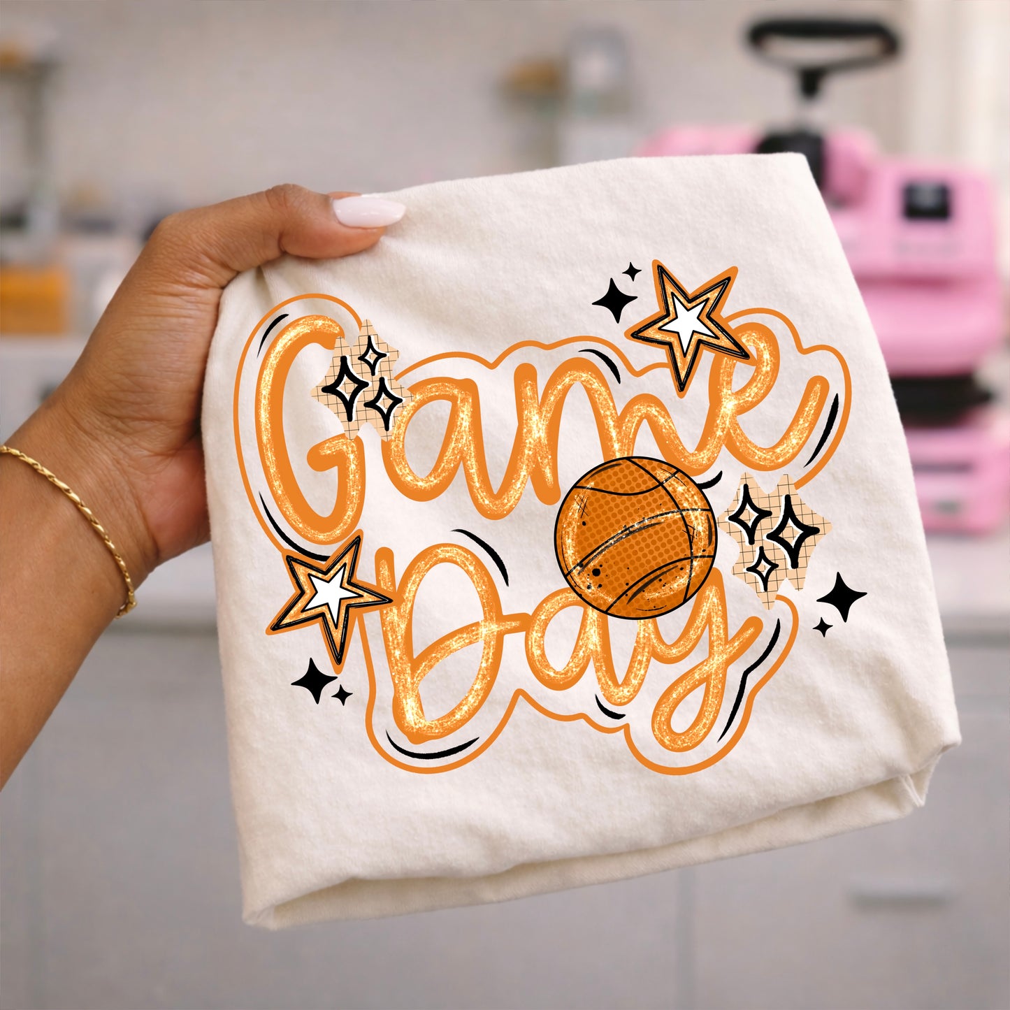 Game Day Basketball Graphic T-Shirt | Basketball Mom Spirit Shirt | Cute Basketball Season Tee | Basketball Fan Game Day Shirt 🏀
