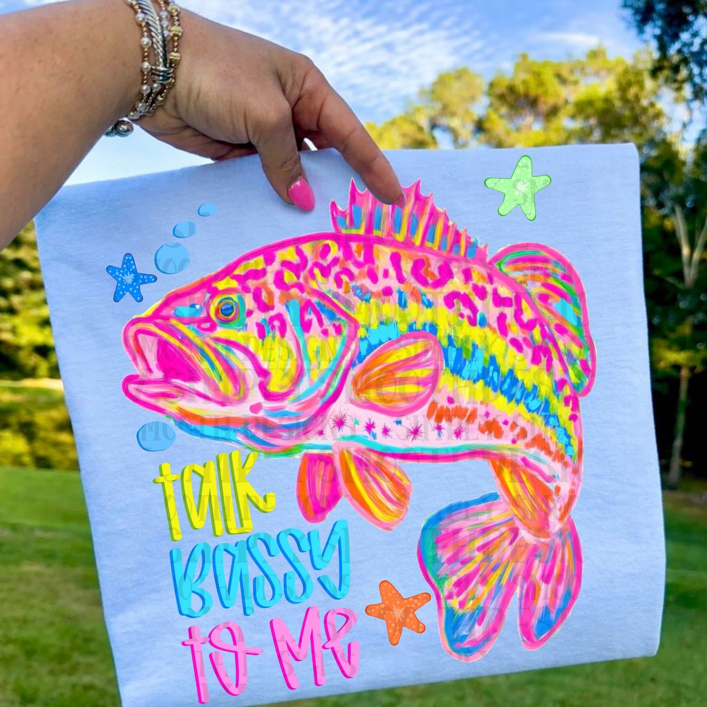 π£ Talk Bassy To Me Fishing Tee | Neon Rainbow Bass Graphic Shirt | Colorful Fisherman Gift Tee | Cute Summer Lake Life Shirt ππ