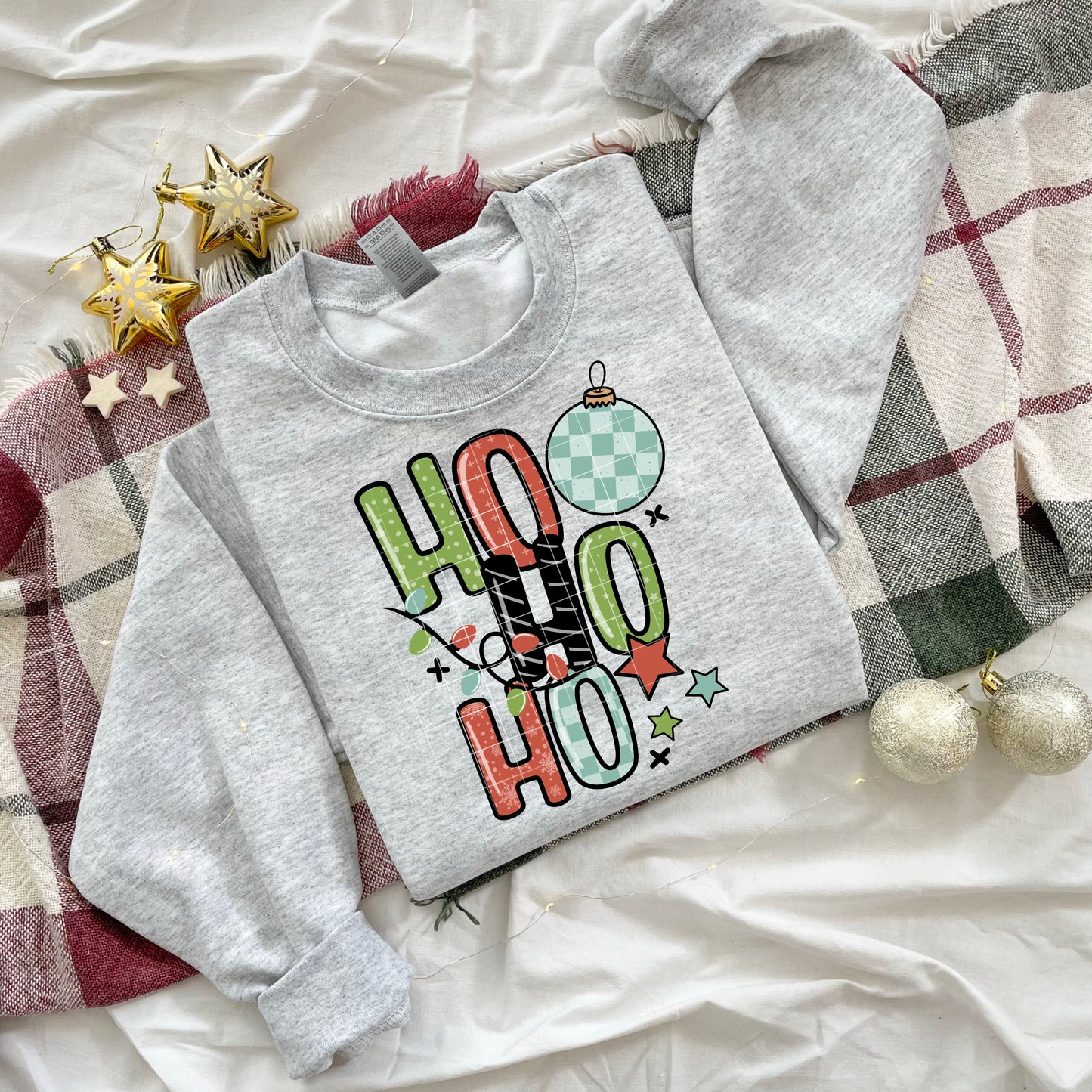 πβ¨ HO HO HO Christmas Sweatshirt | Retro Holiday Ornament Sweater π