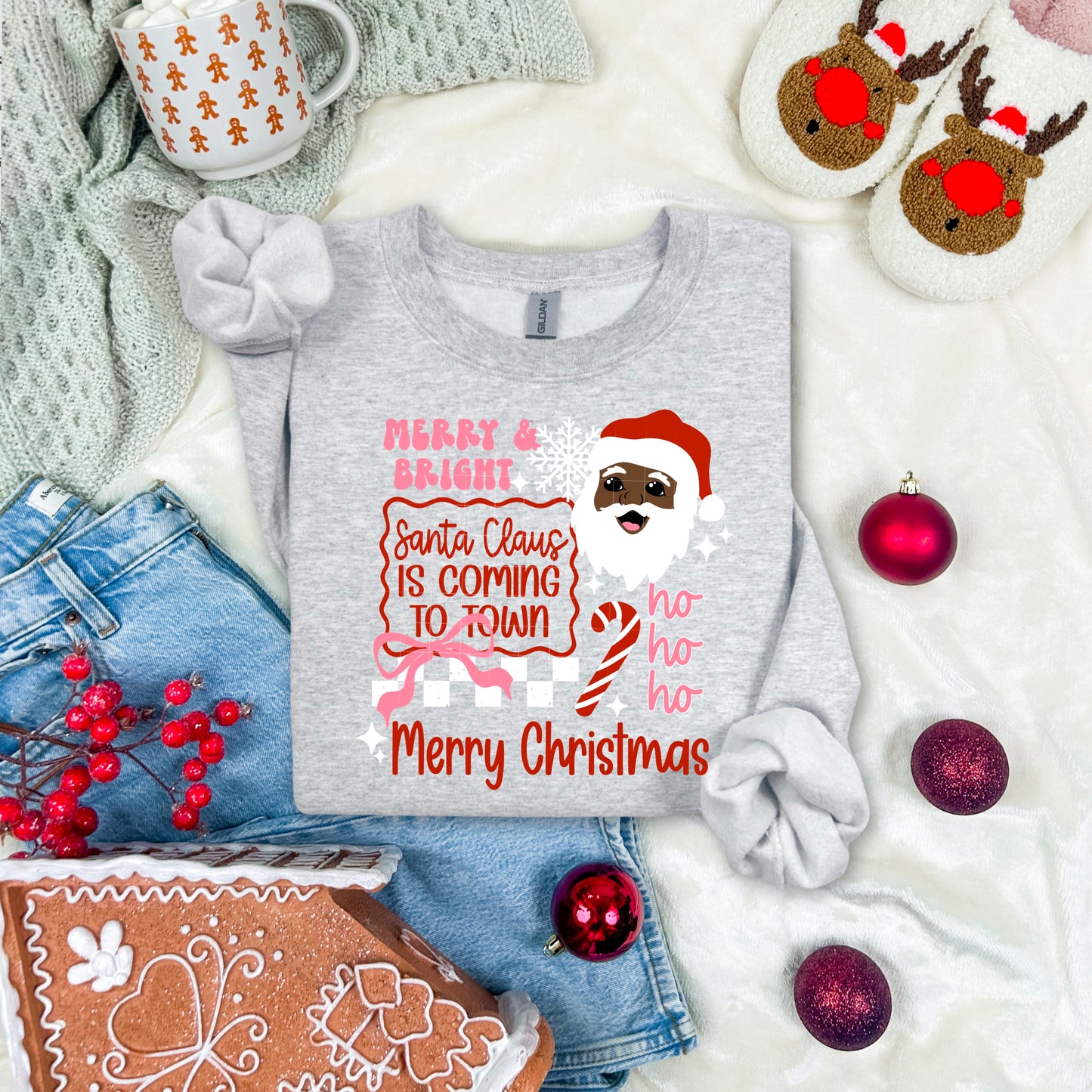 Merry & Bright Santa Claus crewneck πβ¨ | Cute Christmas crewneck π
π½π