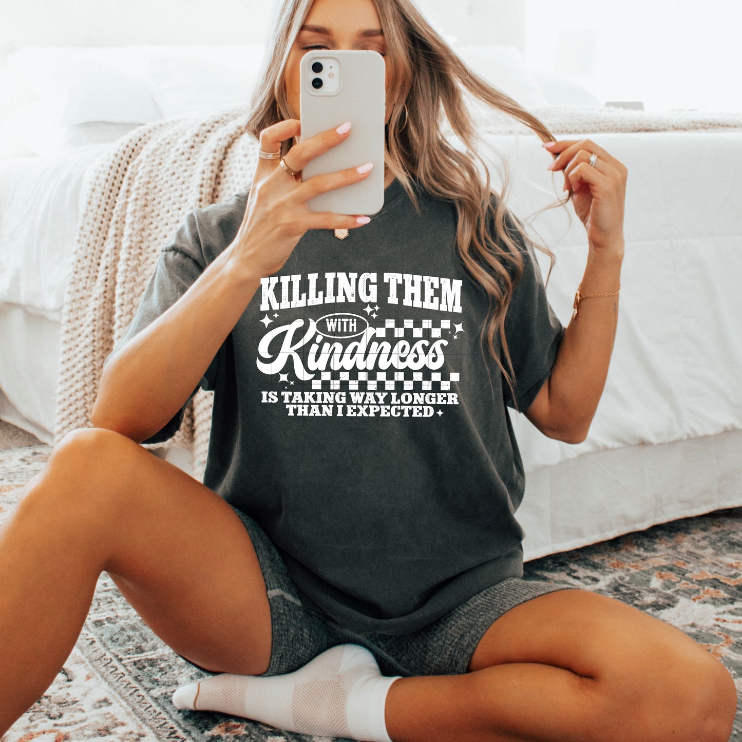Killing Them With Kindness 😇✨ Oversized Graphic Tee