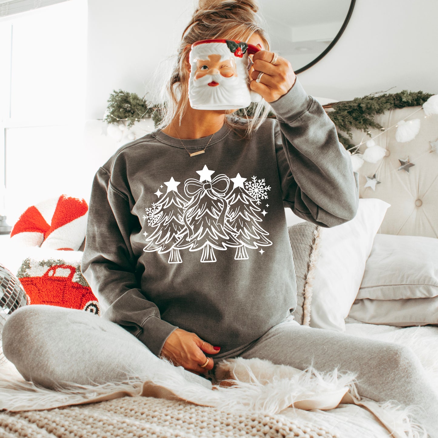 β¨ Cozy Christmas Tree Trio Sweatshirt πβοΈπ«