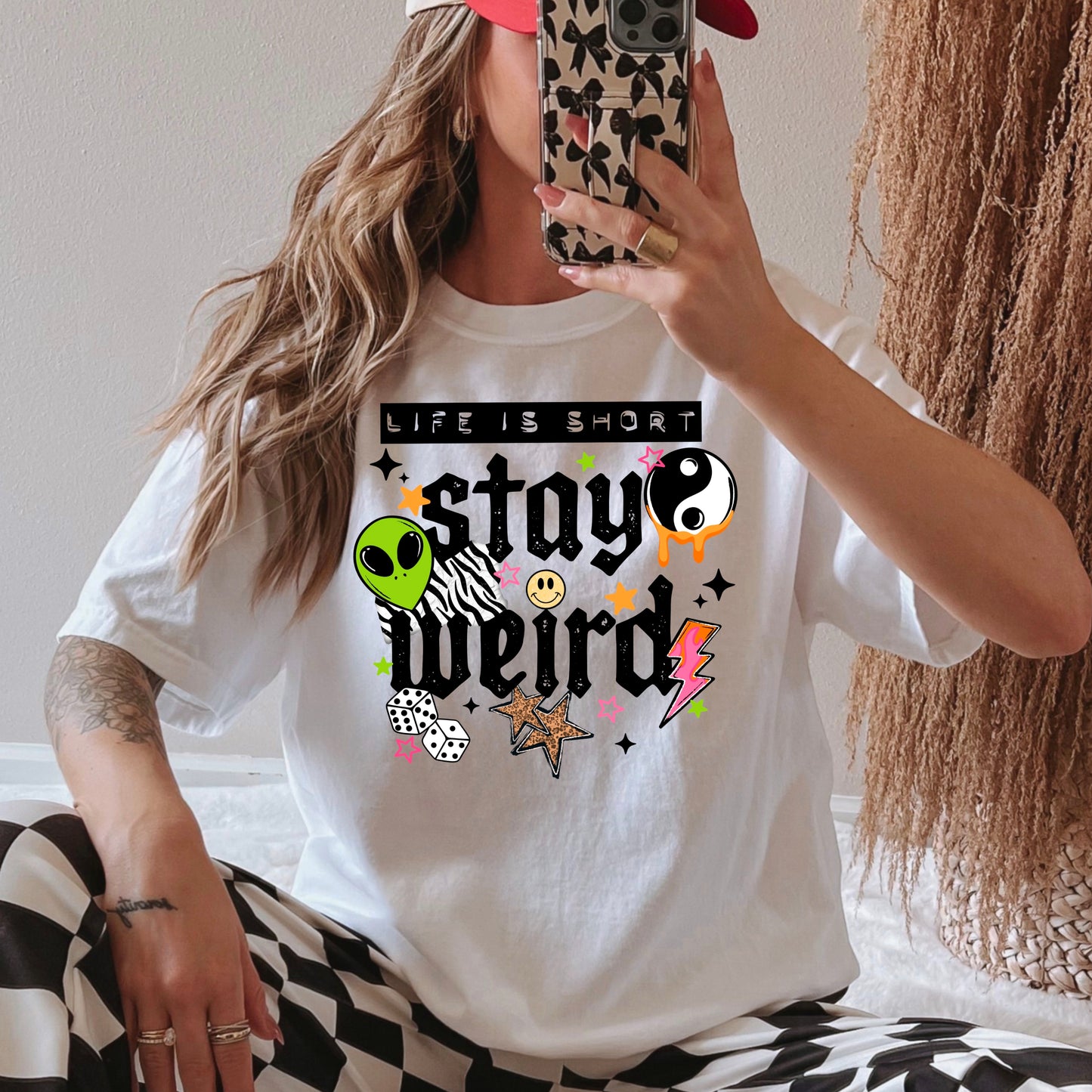 Life Is Short Stay Weird Shirt | Retro Alien Graphic Tee | Funny Gothic T-Shirt | Alternative Aesthetic Shirt | Trendy Unisex Graphic Tee π½β¨π€