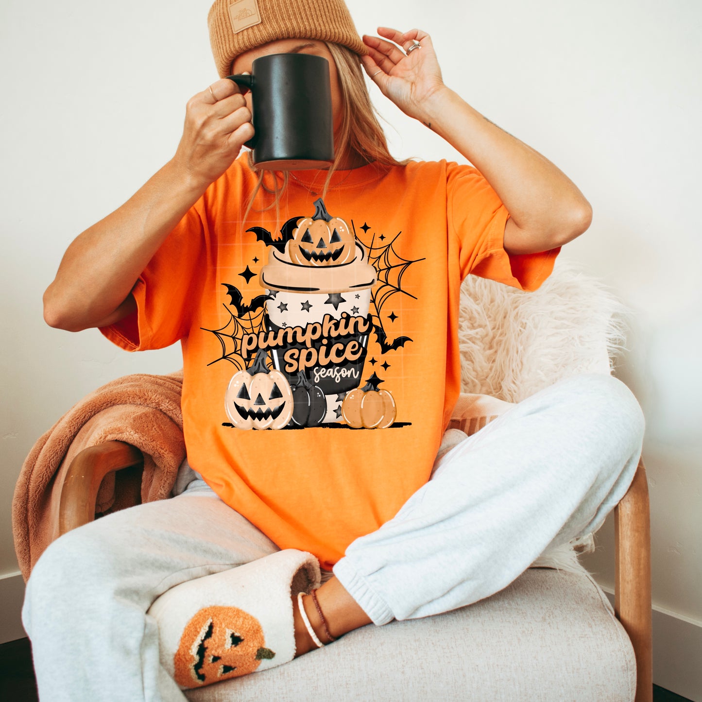 Pumpkin Spice Season Graphic Tee – Cute Fall Coffee Halloween Shirt