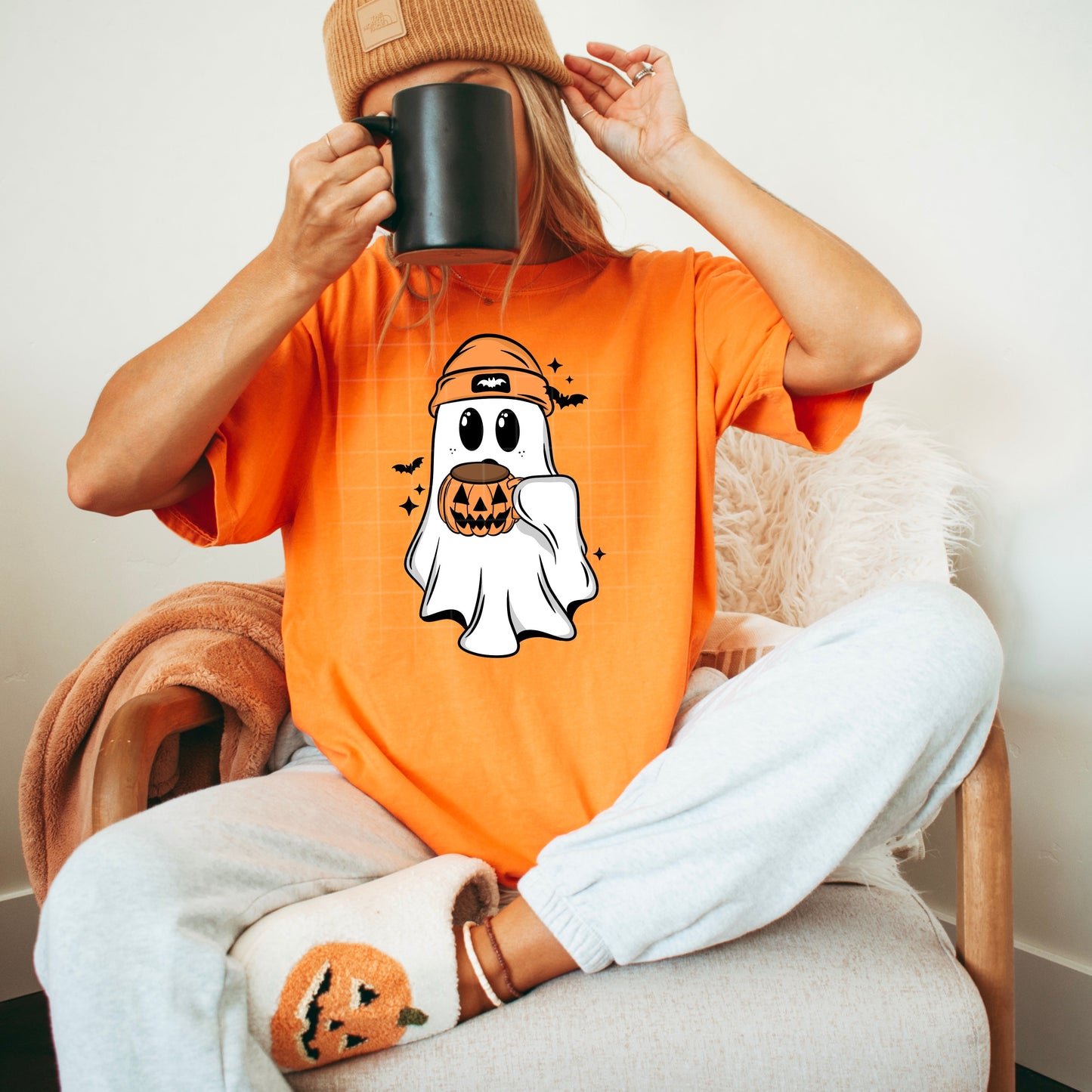 Pumpkin Mug Ghost Tee