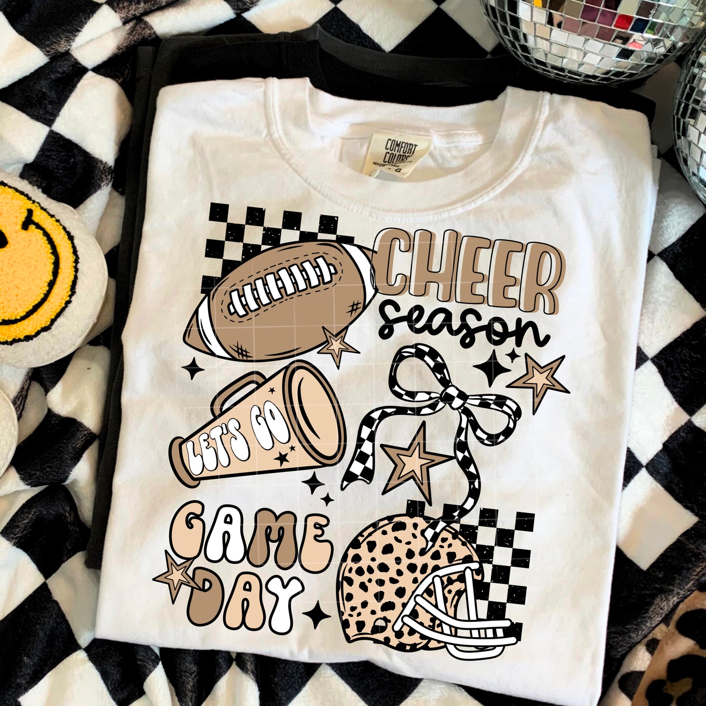 Cheer Season Game Day Graphic Tee – Cheerleader Spirit Football Shirt
