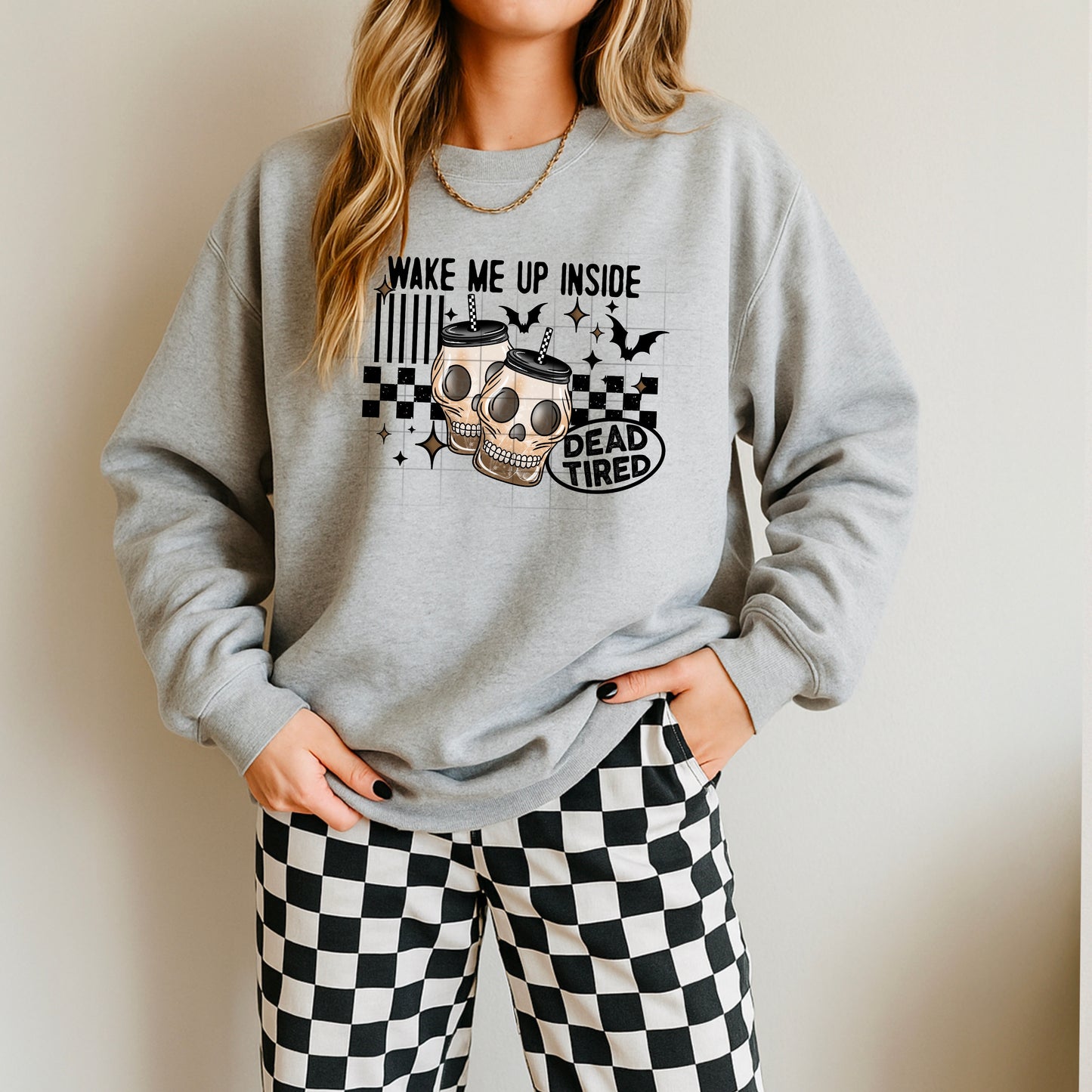 βπ Wake Me Up Inside β Dead Tired Skull Coffee Sweatshirt β‘π€β¨