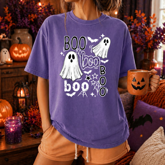 Boo Ghost Halloween T-Shirt | Cute Spooky Season Graphic Tee | Pumpkin & Ghost Fall Shirt π»π