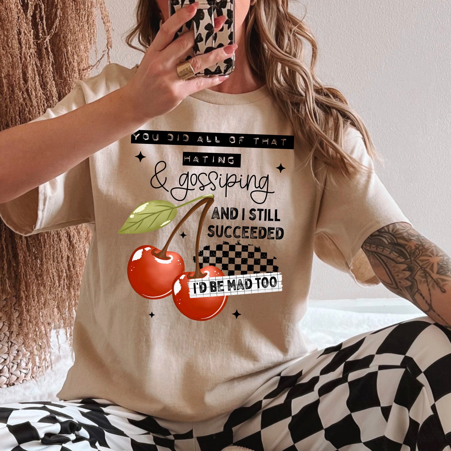 You Did All That Hating & Gossiping Cherry Graphic T-Shirt