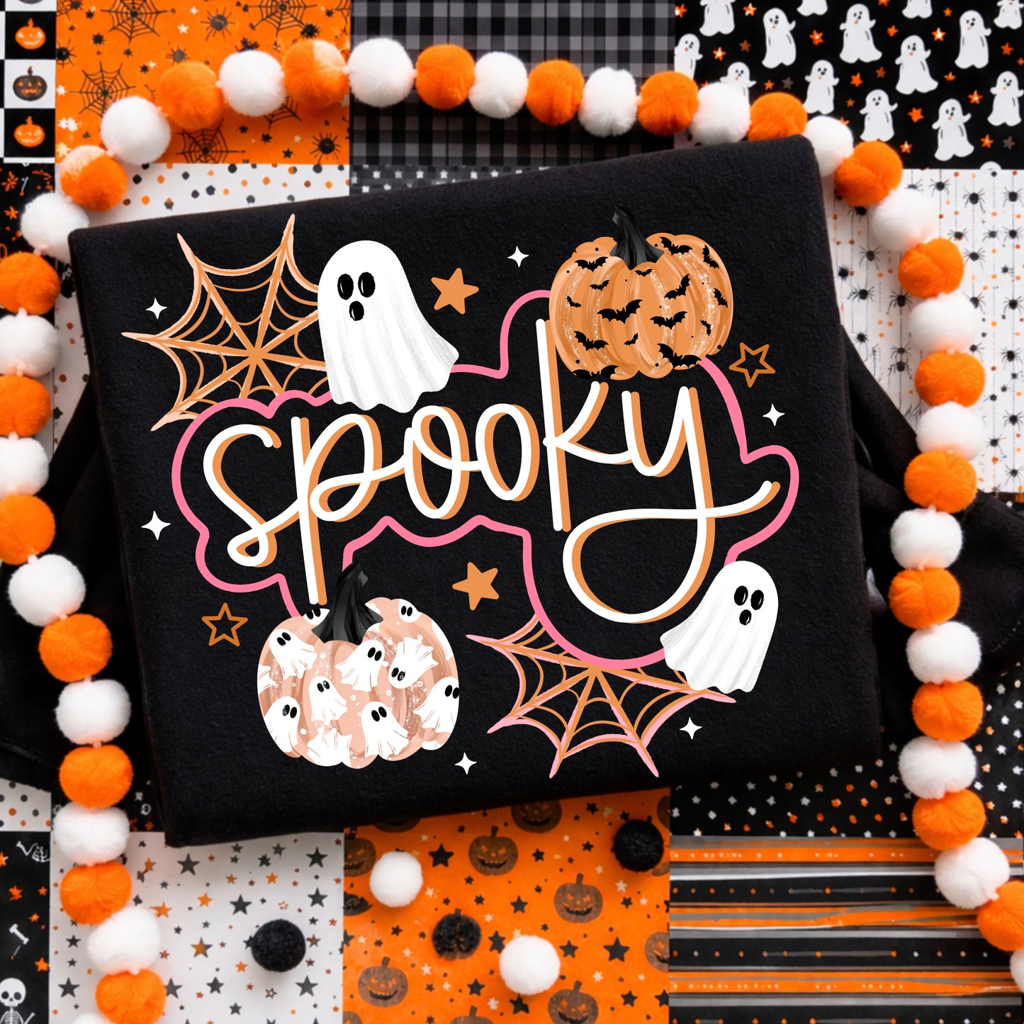 Spooky Ghost & Pumpkin Crewneck