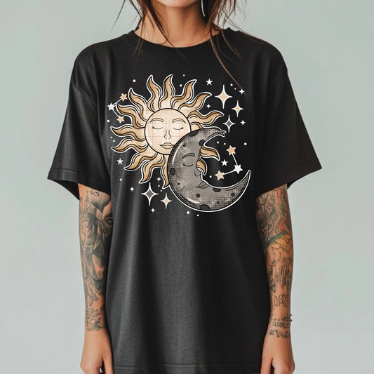 Sun and Moon Womens Graphic T-Shirt