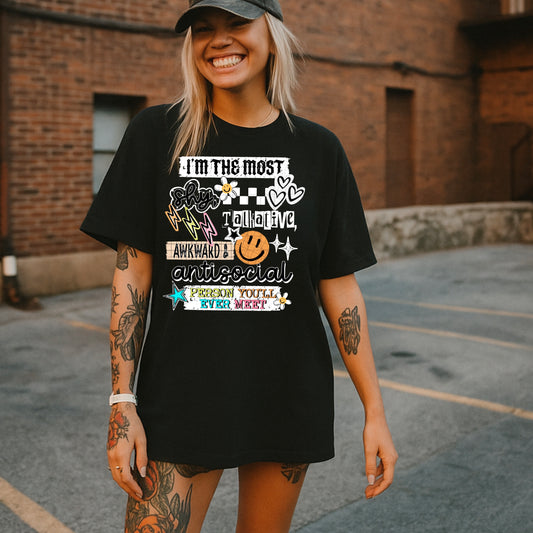 Shy Talkative Awkward Antisocial Tee | Funny Personality Shirt