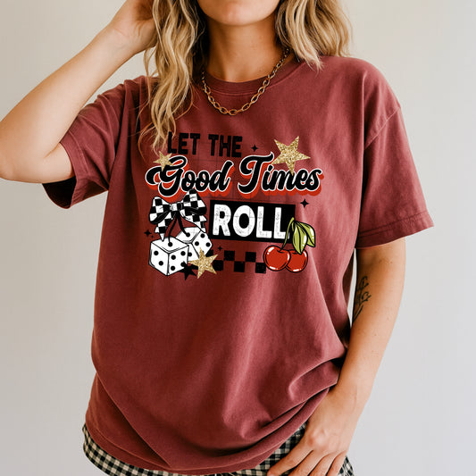Let the Good Times Roll Graphic Tee – Lucky Dice & Cherries Shirt