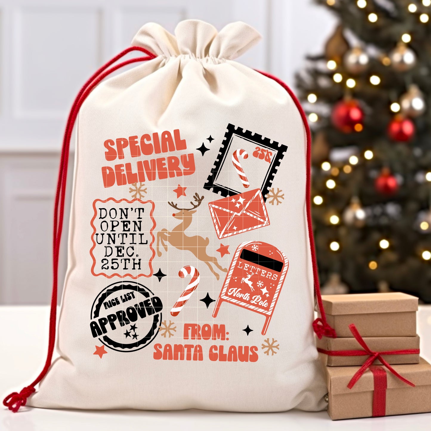 Special Delivery Santa Sack • North Pole Mail Bag • Christmas Gift Bag