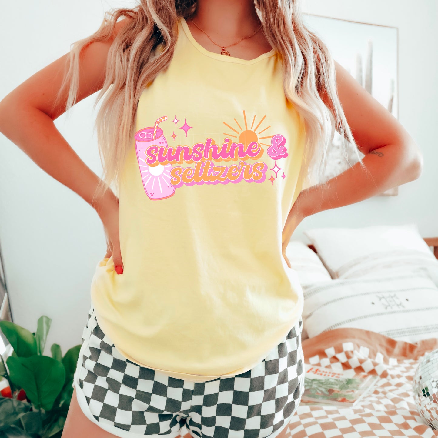 Sunshine & Seltzers Tank β Cute Summer Drink Graphic Tee