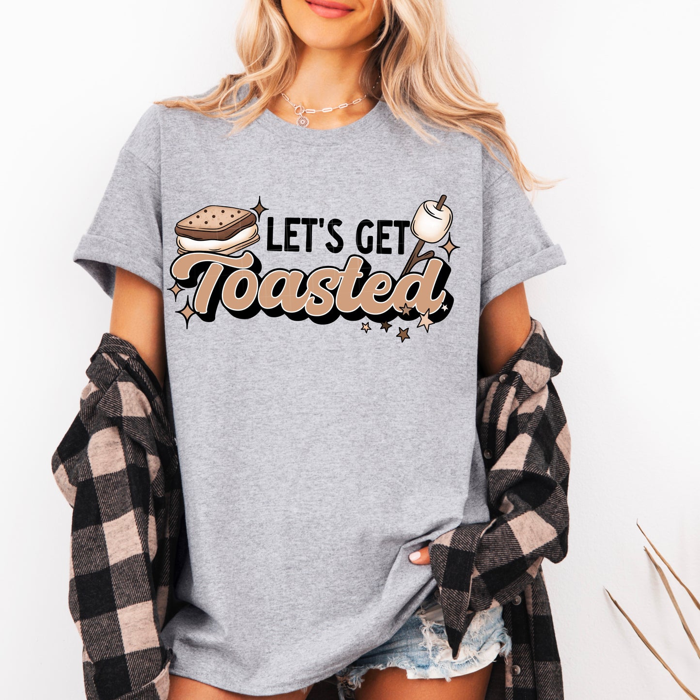 Lets Get Toasted Camping Womens Graphic T-shirt
