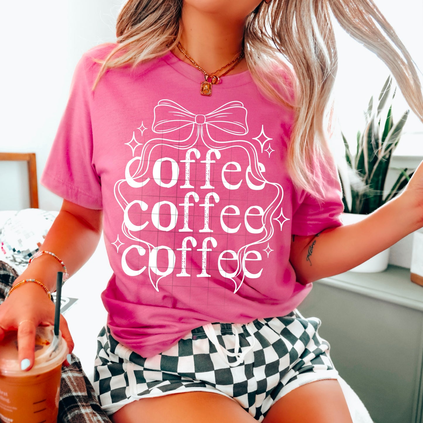 Coffee Bow Womens Graphic T-shirt