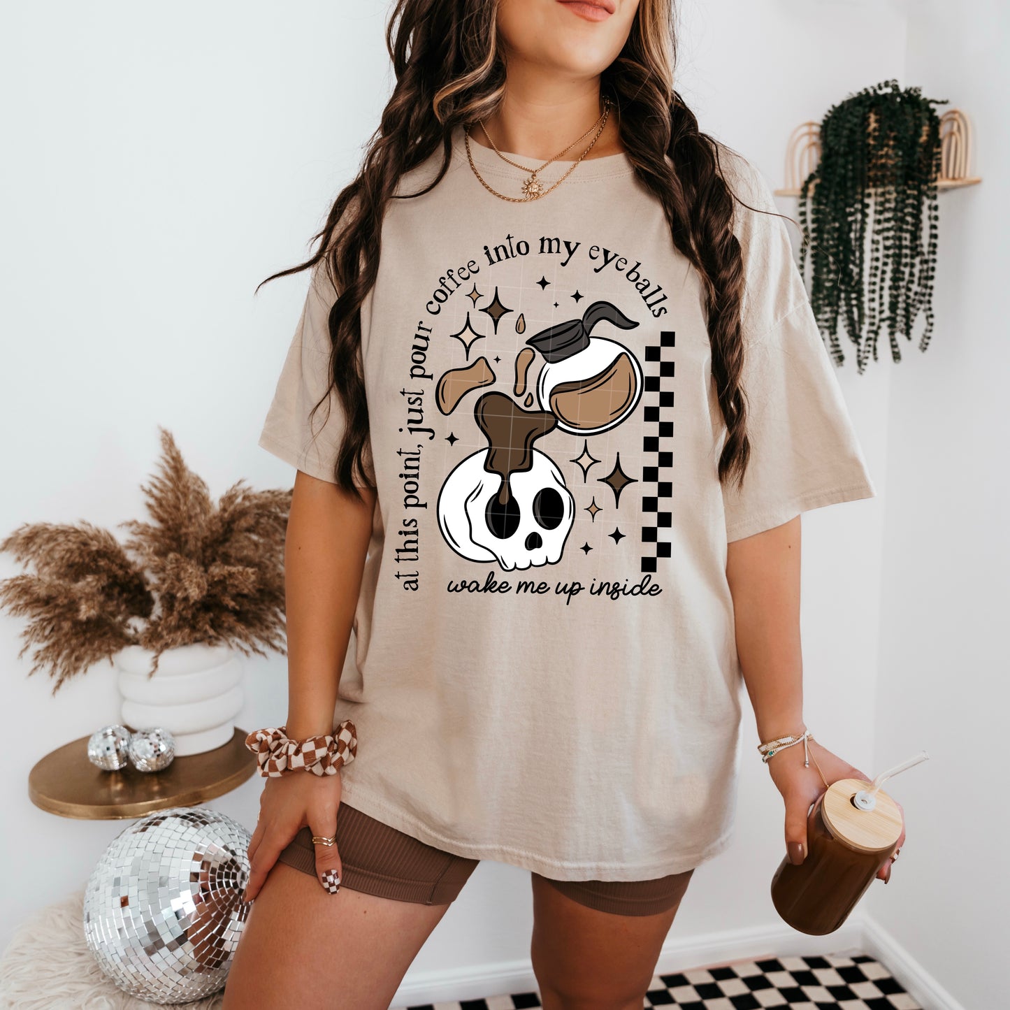 At This Point Just Pour Coffee Into My Eyeballs Womens Graphic T-shirt