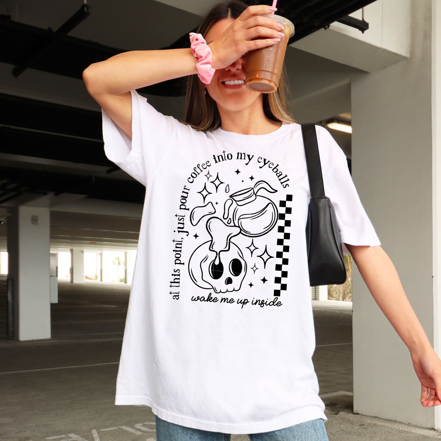 At This Point Just Pour Coffee Into My Eyeballs Womens Graphic T-shirt