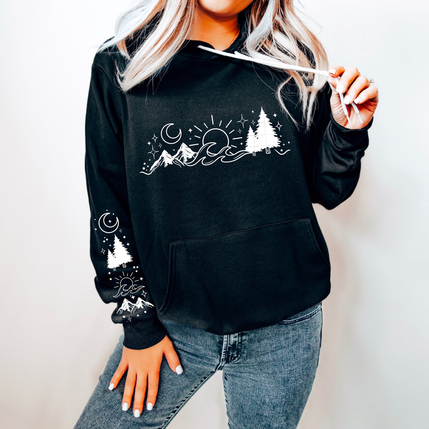 Outdoorsy Mountains Waves Women's Graphic Hoodie