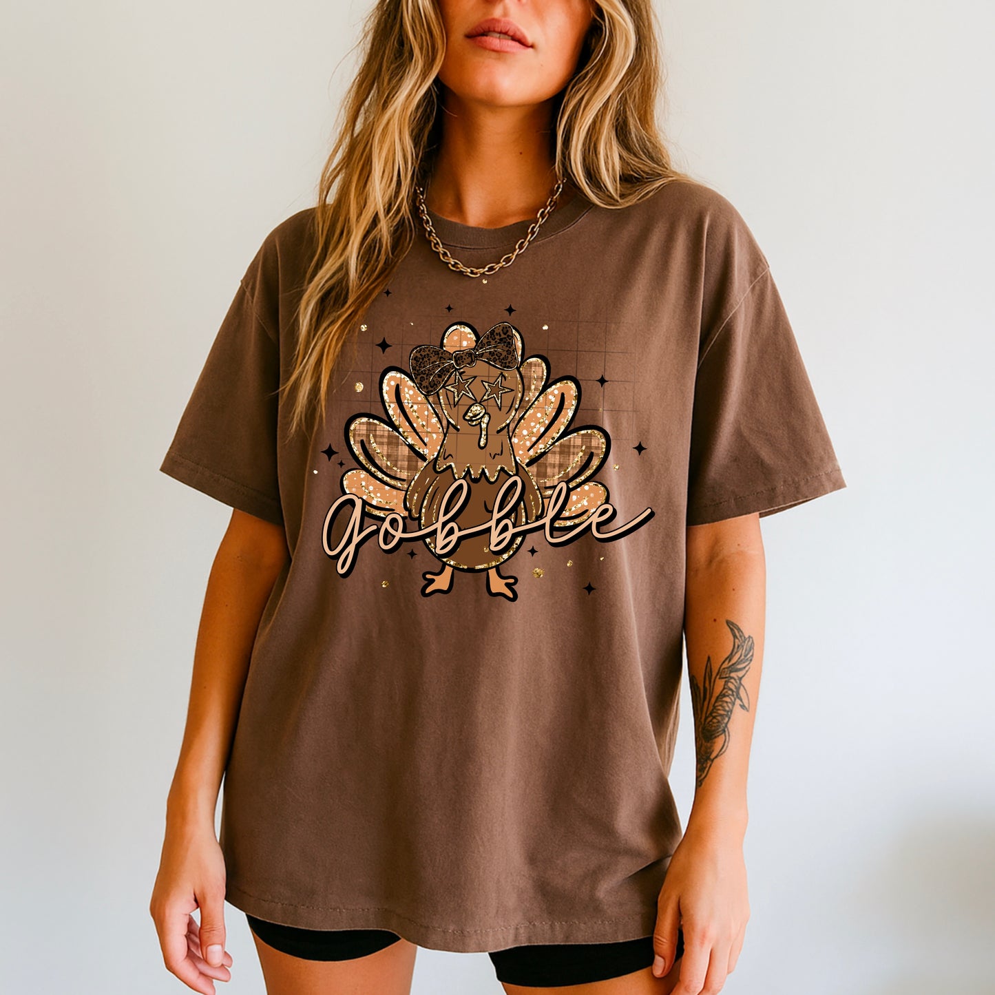 🦃 Gobble Thanksgiving Tee 🍂 Retro Turkey Graphic Shirt ✨ Cute Fall Aesthetic T-Shirt