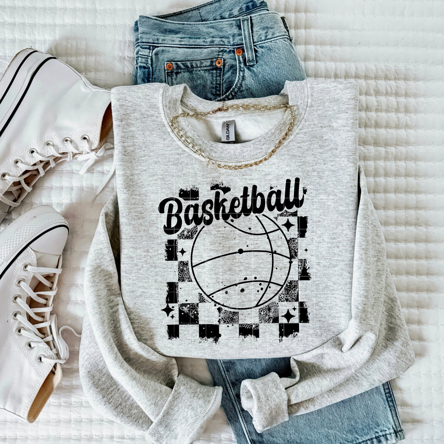 Basketball Aesthetic Sweatshirt | Cozy Neutral Game Day Crewneck