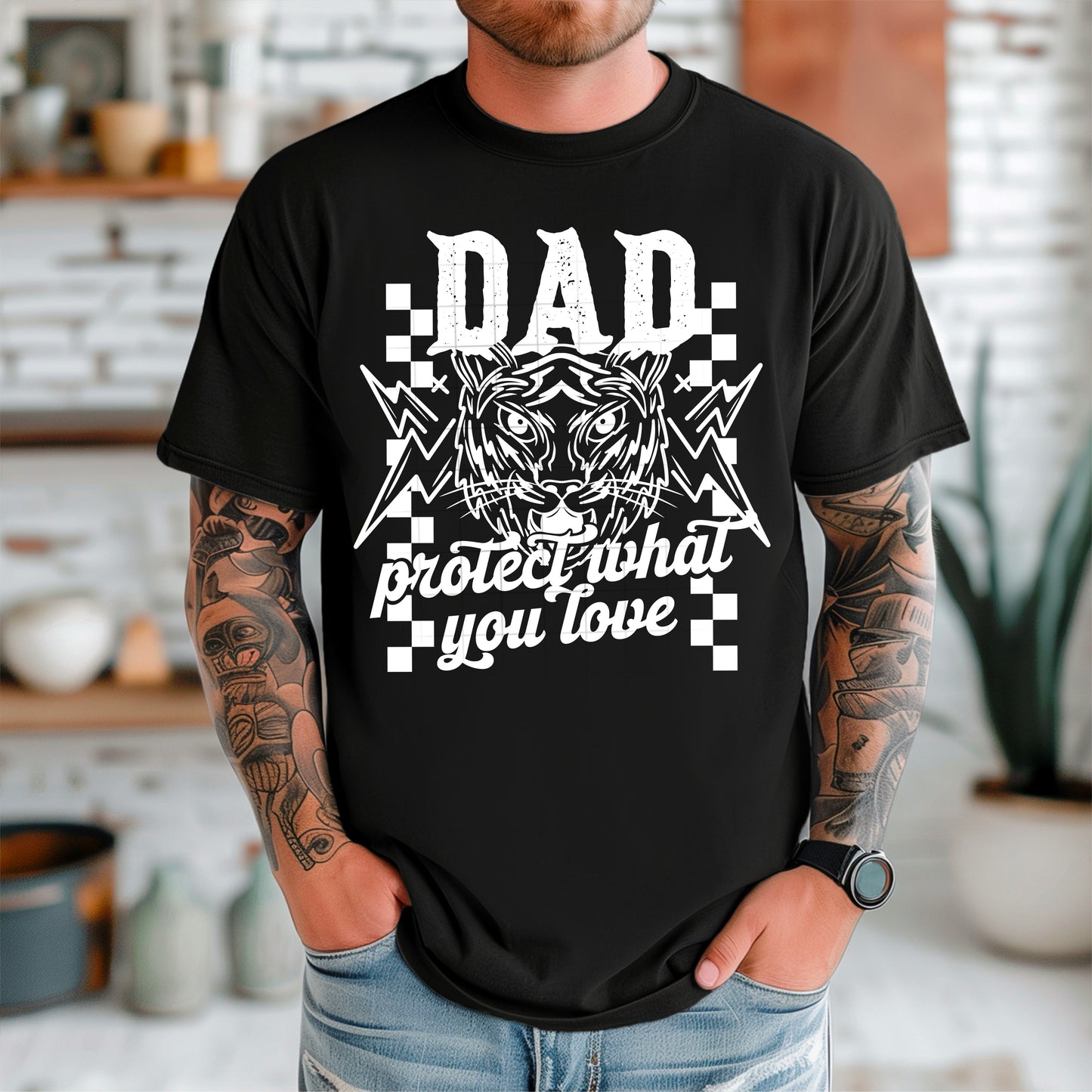 Dad Protect What You Love Mens Graphic T-shirt