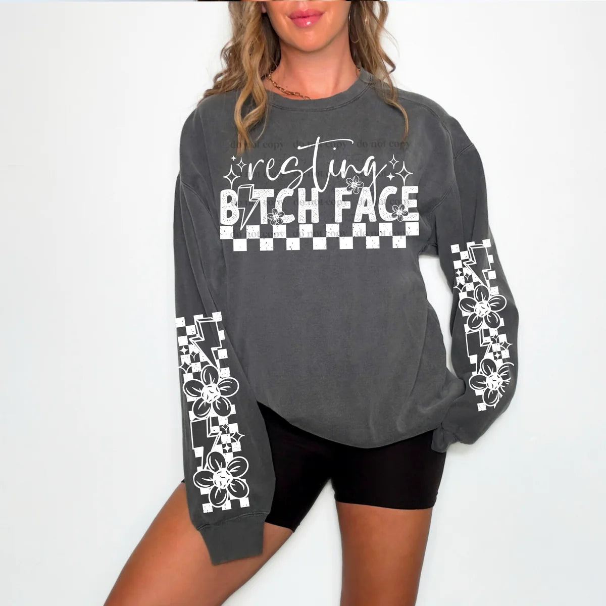 Resting Face Funny Cute Graphic Long Sleeve T-Shirt