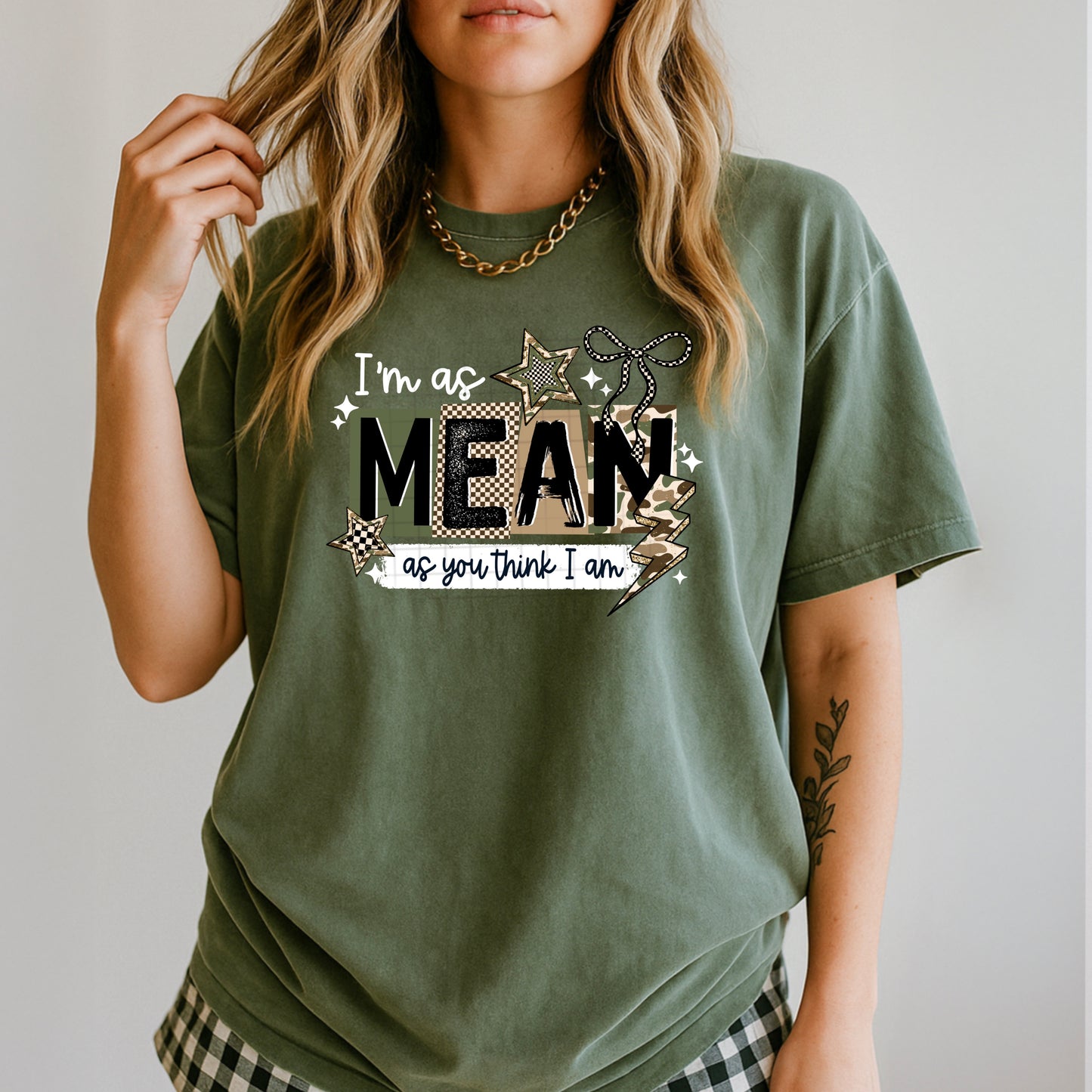 I'm As Mean As You Think I Am Shirt | Sassy Graphic Tee | Funny Attitude Shirt | Sarcastic Women's T-Shirt | Trendy Western Graphic Tee | Unisex Statement Tee