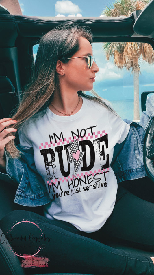 Iβm not rude Iβm Honest Cute Snarky Womenβs Graphic T-Shirt