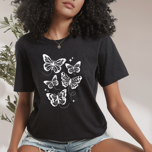 Vintage Butterfly Graphic Shirt | Boho Butterfly Tee | Minimalist Butterfly T-Shirt | Nature Lover Shirt | Cottagecore Graphic Tee | Women's Aesthetic Shirt | Butterfly Gift 🦋✨