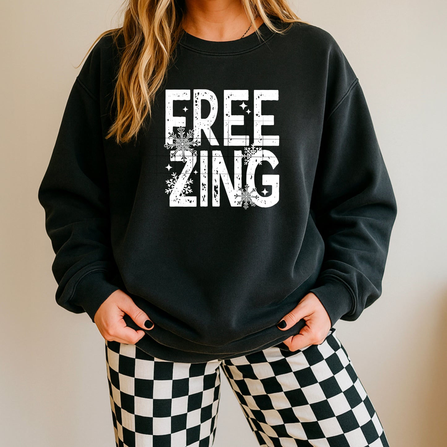 FREEZING Sweatshirt or Hoodie – Funny Winter Graphic | Cozy Cold Weather Pullover