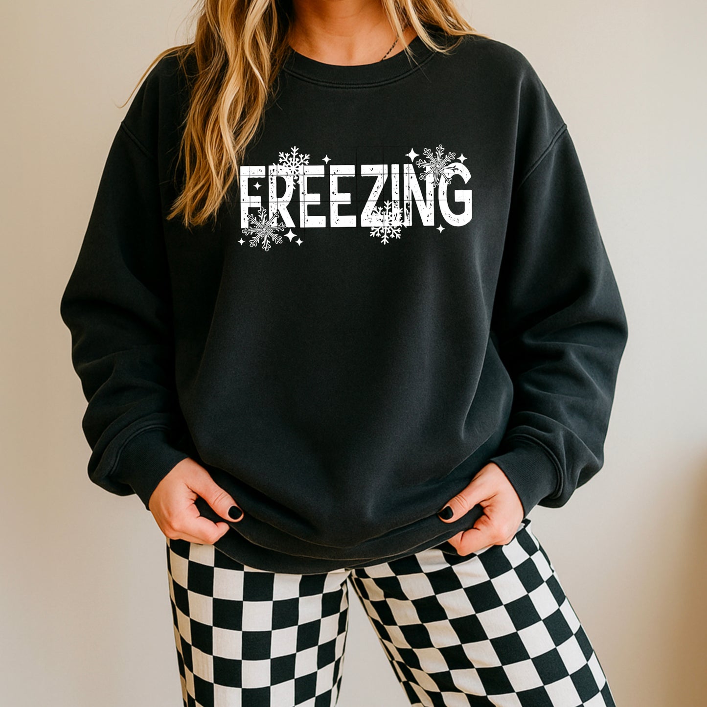 FREEZING Sweatshirt – Funny Winter Graphic | Cozy Cold Weather Crewneck