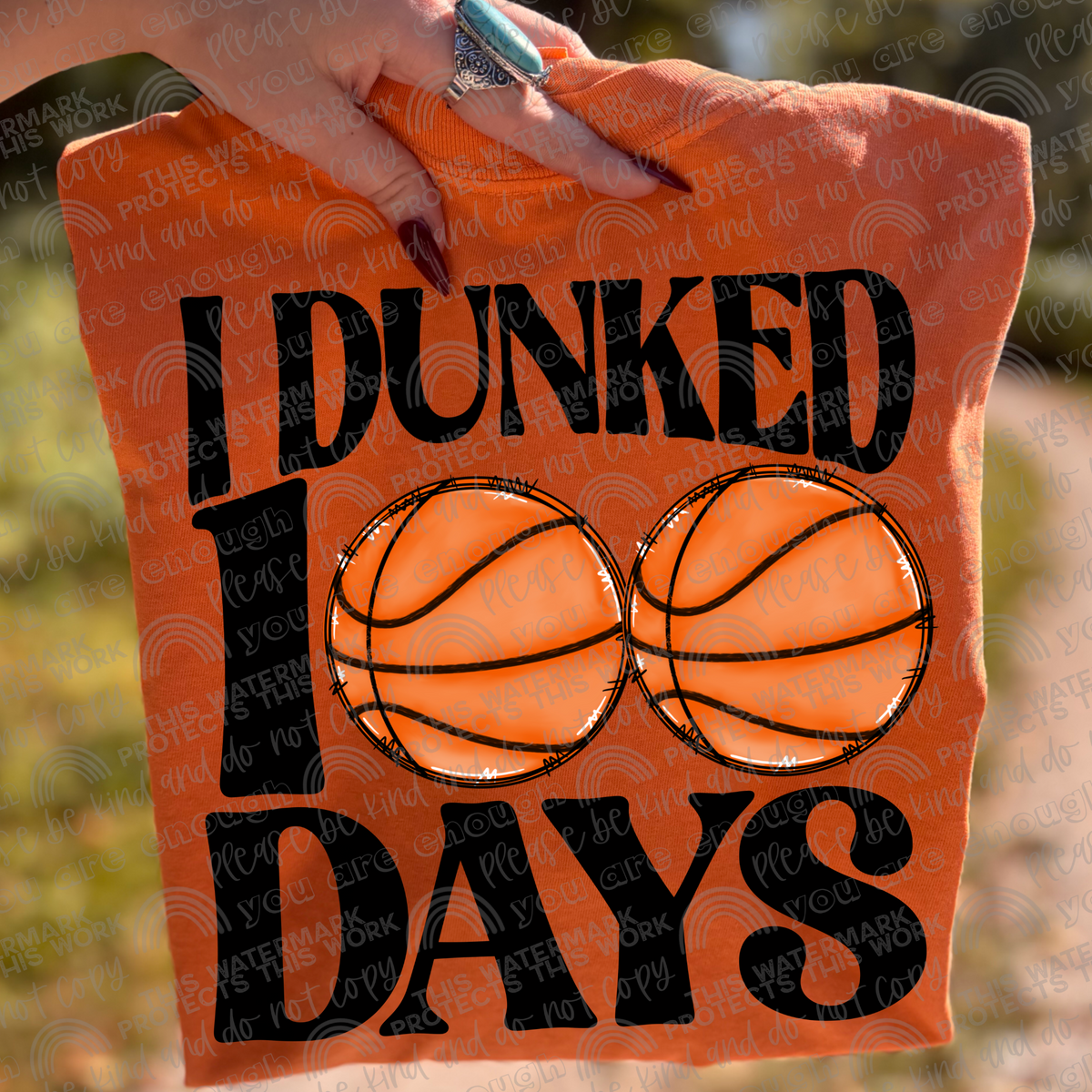 I Dunked 100 Days Basketball Youth School T-Shirt