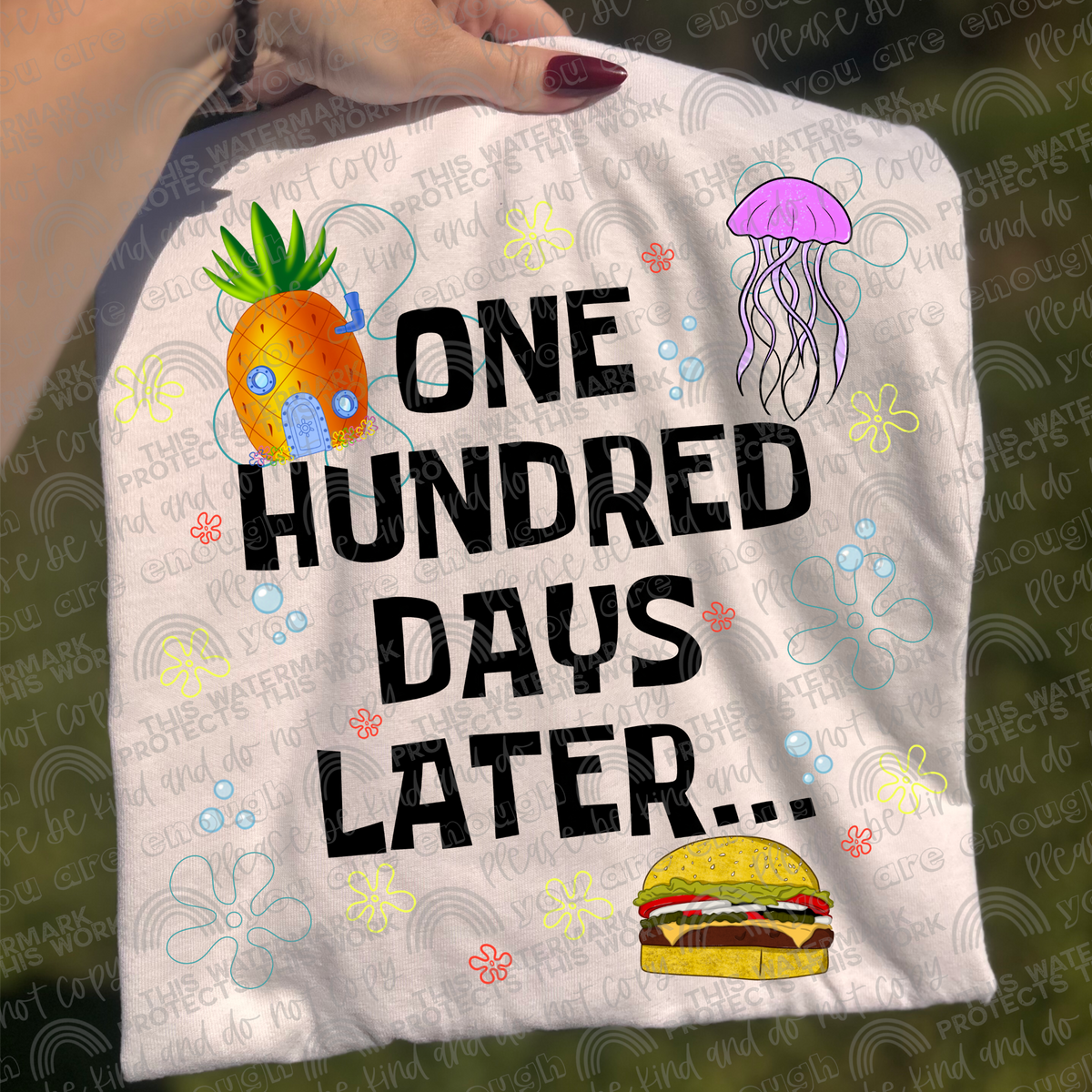 One Hundred Days Later Underwater Cartoon Youth School T-Shirt