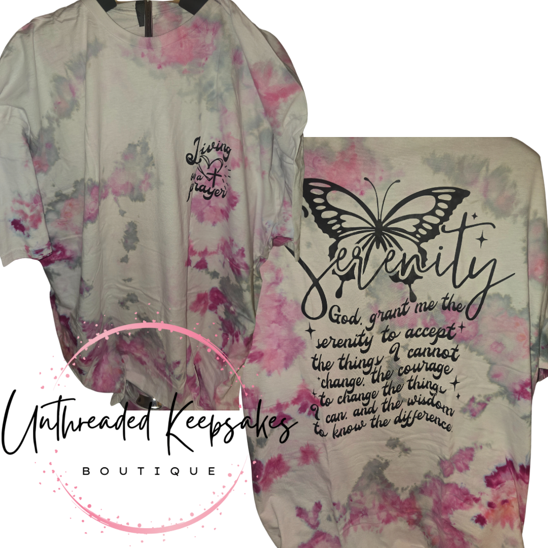 Living On A Prayer T-Shirt – 3XL Light Pink Ice Dye
