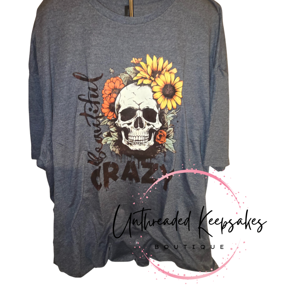 Beautiful Crazy Tee – XL Women’s Graphic T-Shirt | Sassy & Fun Plus Size Option Beautiful Crazy Tee – 4XL Women’s Graphic T-Shirt | Bold & Confident Plus Size Tee
