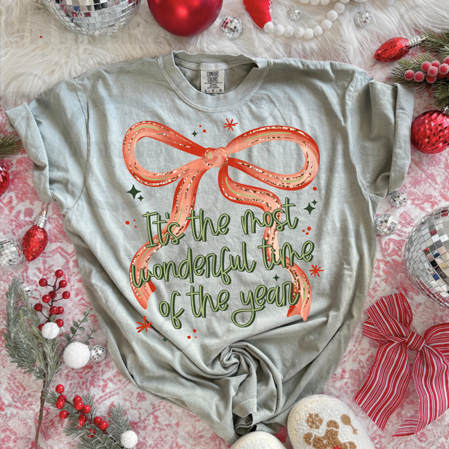 It’s the Most Wonderful Time of the Year Christmas Bow T-Shirt
