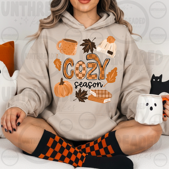 Cozy Season Pumpkin Coffee Graphic Hoodie