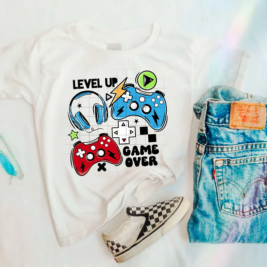 Level Up Game Over Gamer Mens/ Womens Graphic T-Shirt