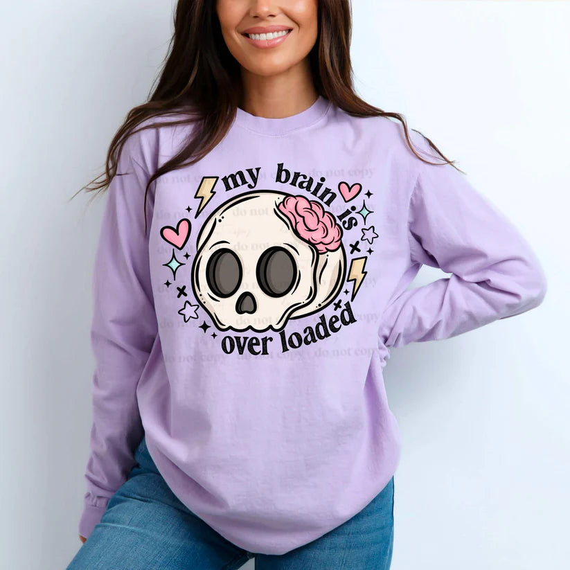 My Brain is Over Loaded Cute Women's Long Sleeve T-Shirt