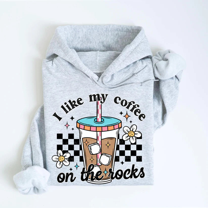 I like my Coffee On The Rocks Cute Womens Graphic Hoodie