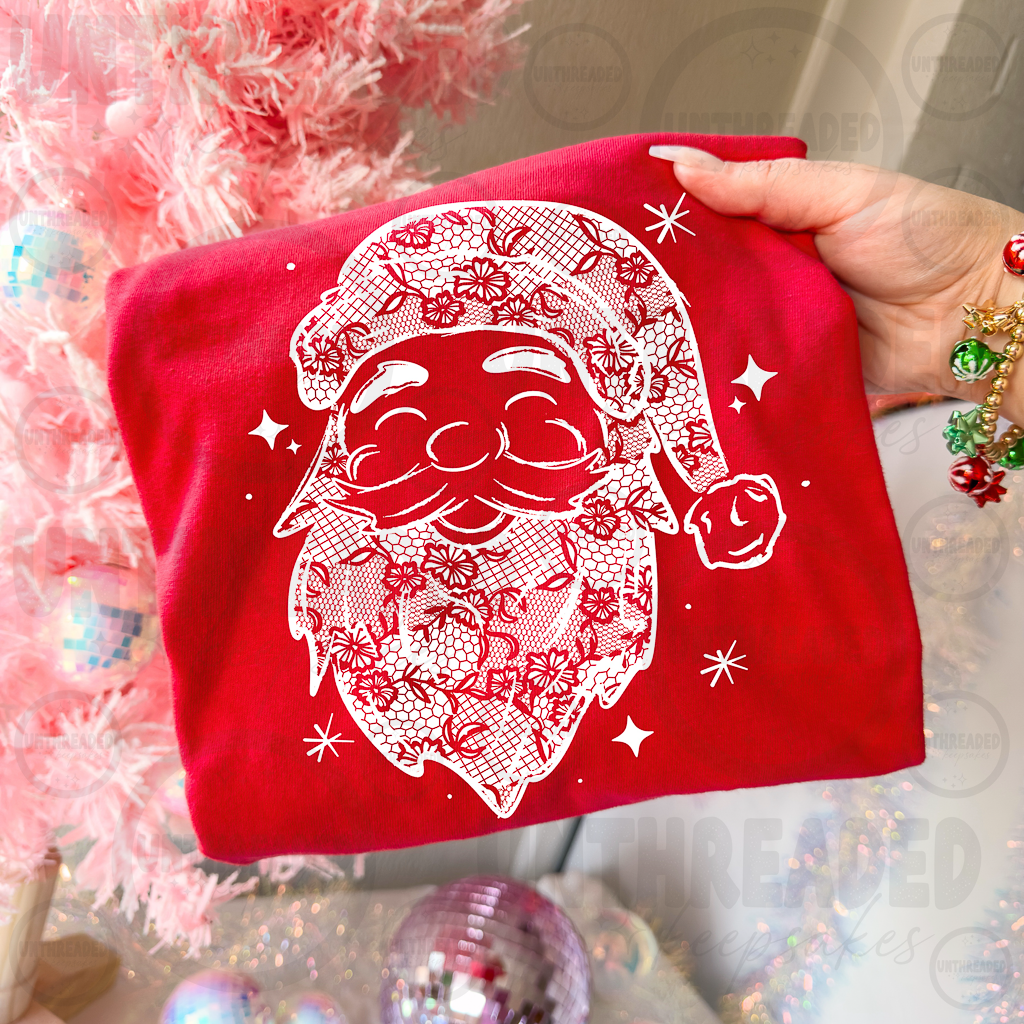 Vintage Lace Santa Christmas